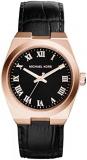 Michael Kors Channing Black Dial Rose Gold-Tone Unisex Watch MK2358