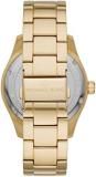 Michael Kors Men's Watch Layton, 44mm case Size, Three Hand Date Movement, Stainless Steel Strap, Gold, MK8816-AMZUK