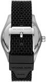 Michael Kors Men's Layton Stainless Steel Quartz Watch with Silicone Strap, Black, 22 (Model: MK8892)
