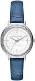 Michael Kors MK2661 Cinthia Stainless-Steel and Denim Blue Leather Three-Hand Watch