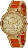 Michael Kors #MK6139 Women's Golden Peach Stainless Steel Crystal Accented Chronograph Watch