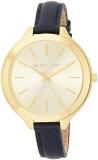 Michael Kors Mid-Size Runway Gold-Tone Dial Blue Leather Ladies Watch MK2285