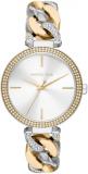 Michael Kors Mk4633 White Dial Two-Tone Stainless Steel Chain Watch Catelyn Thre...