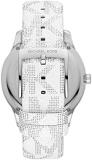 Michael Kors Women's Runway Three-Hand White Metallic PVC Watch (Model:MK6998)