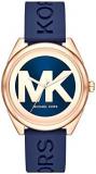 Michael Kors Women's Janelle Three-Hand Rose Gold-Tone Stainless Steel Watch MK7...