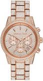 Michael Kors Women's Ritz Quartz Watch with Stainless Steel Strap, Rose Gold, 20...