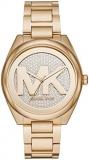 Michael Kors Women's Janelle Three-Hand Gold-Tone Stainless Steel Watch MK7088