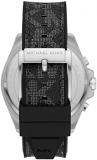 Michael Kors Men's Brecken Stainless Steel Quartz Watch with Plastic Strap, Black, 22 (Model: MK8850)