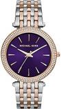 Michael Kors Women's Darci Watch, Silver/Rose/Amethyst, One Size