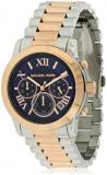 Michael Kors Women's Cooper Watch, Silver/Rose Gold/Navy, One Size