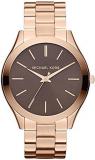 Michael Kors Womens Slim Runway Rose Gold-tone Stainless Steel Watch
