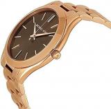 Michael Kors Womens Slim Runway Rose Gold-tone Stainless Steel Watch