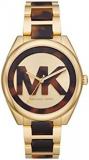Michael Kors Women's Janelle Three-Hand Gold-Tone Stainless Steel Watch MK7136