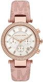 Michael Kors Women's Parker Stainless Steel Quartz Watch with PVC Strap, Pink, 2...