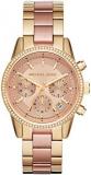 Michael Kors Women's Ritz Stainless Steel Watch With Crystal Topring