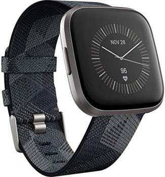 Fitbit Versa 2 Special Edition Health and Fitness Smartwatch with Heart Rate, Music, Alexa Built-in, Sleep and Swim Tracking, Smoke Woven/Mist Grey, One Size (S and L Bands Included) (Renewed)