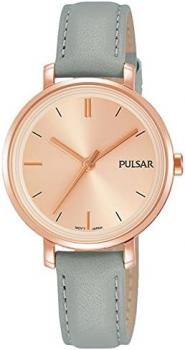 Pulsar Women's Analogue Analog Quartz Watch with Stainless Steel Strap PH8366X1, Gold, Strap