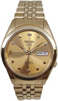 Seiko automatic 21 Jewels Calendar golden Stainless steel watch SNXC52J5, golden, bracelet, golden, bracelet