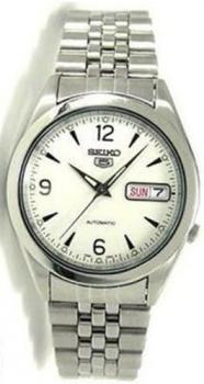 Seiko Men's SNK131K Silver Stainless-Steel Automatic Watch with White Dial