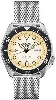 SEIKO 5 Sports SRPE75 Men's Stainless Steel Mesh Band 24 Jewels Day Date Automatic Watcvch