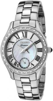 SEIKO Women's SRKZ93 Premier Mother of Pearl Dial Diamond Accented Stainless Steel Watch