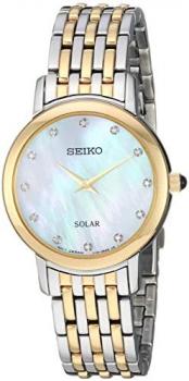 SEIKO Women's SUP398 Ladies Dress Analog Display Japanese Quartz Two Tone Watch