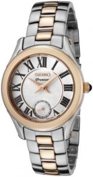 SEIKO Women's SRKZ72 Premier White Dial Two-Tone Stainless Steel Watch