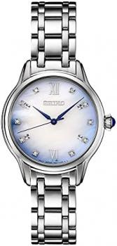 SEIKO Women's Mother of Pearl Dial Silver Band Stainless Steel Quartz Watch - SRZ539