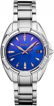 SEIKO Ladies Diamond Bezel Watch with Blue Mother of Pearl Dial