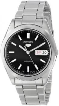 Seiko Men's SNX997 &#34;Seiko 5&#34; Black Dial Stainless Steel Automatic Watch
