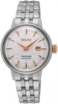 SEIKO Ladies Presage Automatic Dia dial Silver Bracelet Watch SRE009