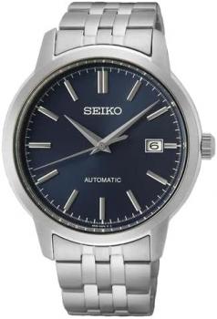 SEIKO Men's Blue Dial Silver Stainless Steel Band Automatic Watch