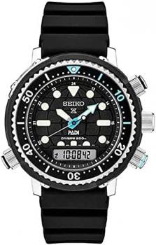 Seiko Men's Black Dial Silicone Band Solar Quartz Watch