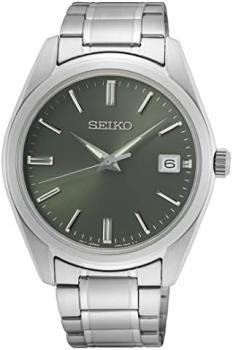 SEIKO SUR527 Men's Stainless Steel Green Dial Date Quartz Analog Watch