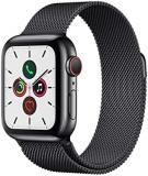 Apple Watch Series 5 (GPS + Cellular, 40MM) Stainless Steel Case with Black Mila...