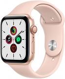 Apple Watch SE (GPS + Cellular, 44mm) - Gold Aluminum Case with Pink Sand Sport Band (Renewed)