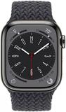 Apple Watch Series 8 (GPS + Cellular, 41MM) - Graphite Stainless Steel Case with Midnight Braided Solo Loop (Renewed)