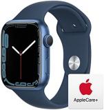 Apple Watch Series 7 GPS, 45mm Blue Aluminum Case with Abyss Blue Sport Band - Regular with AppleCare+
