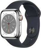 Apple Watch Series 8 (GPS + Cellular, 41MM) - Silver Stainless Steel Case with M...