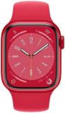 Apple Watch Series 8 (GPS+Cellular, 41MM) (PRODUCT)Red Aluminum Case with Red Sport Band, M/L(Renewed)