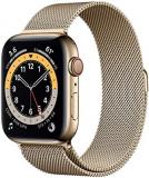 Apple Watch Series 6 (GPS + Cellular, 44mm) - Gold Stainless Steel Case with Gold Milanese Loop (Renewed)