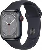 Apple Watch Series 8 (GPS + Cellular, 41MM) - Midnight Aluminum Case with Midnight Sport Band (Renewed)