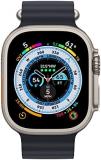 Apple Watch Ultra [GPS + Cellular 49mm] Titanium Case with Midnight Ocean Band, One Size (Renewed)