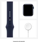 Apple Watch Series 6 (GPS, 40mm) - Blue Aluminum Case with Deep Navy Sport Band (Renewed Premium)