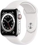 Apple Watch Series 6 (GPS + Cellular, 44mm) - Silver Stainless Steel Case with W...