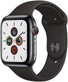 Apple Watch Series 5 (GPS + Cellular, 44MM) Space Black Stainless Steel Case wit...