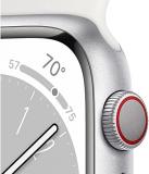 Apple Watch Series 8 (41MM, GPS) - Silver Aluminum Case with White Sport Band, S/M (Renewed Premium)