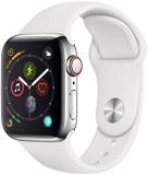 Apple Watch Series 4 (GPS + Cellular, 40MM) - Stainless Steel Case with White Sp...