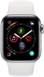 Apple Watch Series 4 (GPS + Cellular, 40MM) - Stainless Steel Case with White Sport Band (Renewed)
