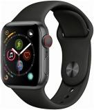 Apple Watch Series 4 (GPS + Cellular, 44MM) - Space Gray Aluminum Case with Blac...